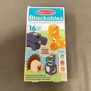 Melissa & Doug Blockables Woodland Friends Set - Black and Orange